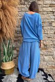 Lina Linen Blend Box Jacket Washed Denim